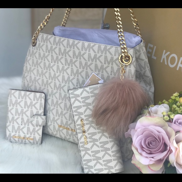 🌷MICHAEL KORS Jet Set Vanilla Shoulder Tote Set - Picture 2 of 8